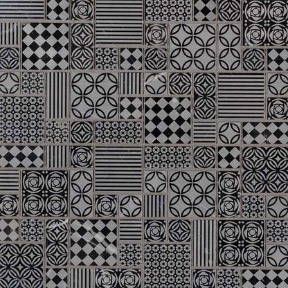 MS International Decorative Mosaic 12" x 12"  Tetris Nero