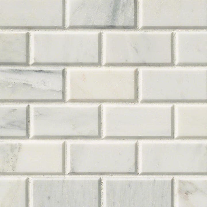 MS International Natural Stone Marble 2" x 4" Subway Mosaic  Arabescato Cararra