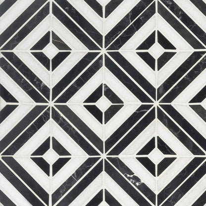MS International Decorative Mosaic 12" x 12" Geometric Rhombix Nero