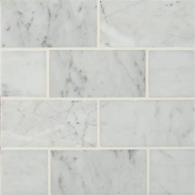 MS International Natural Stone Marble 3" x 6"  Carrara White