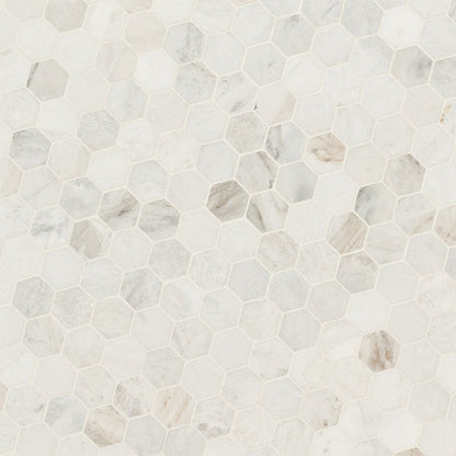 MS International Decorative Mosaic 12" x 12" Hexagon 2" Arabescato Venato White