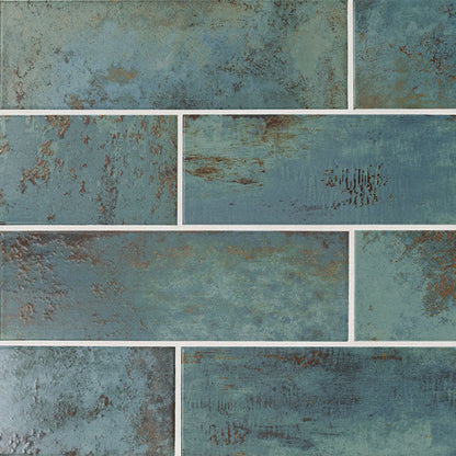 MS International Decorative Mosaic 12" x 12" Subway 4" x 12" Marza Aqua
