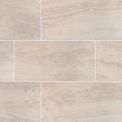 MS International Praia 12" x 24" Polished 9.6mm Crema