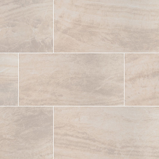 MS International Praia 24" x 48" Matte 9.6mm Crema