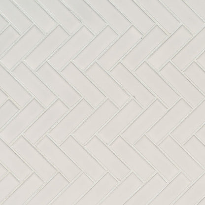MS International Domino 12" x 12" Herringbone White
