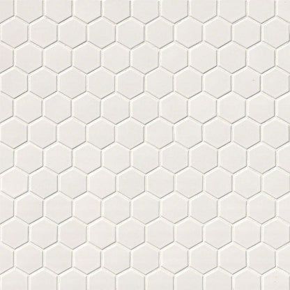 MS International Domino 12" x 12" Hexagon 2" White