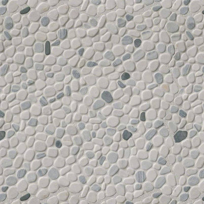 MS International Rio Lago 12" x 12" Pebble Black And White