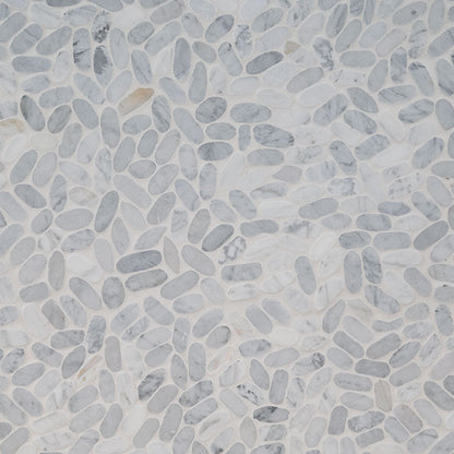 MS International Rio Lago 12" x 12" Pebble Sliced Carrara White