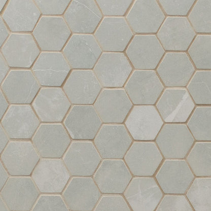 MS International Sande 2" x 2" Hexagon Matte Grey