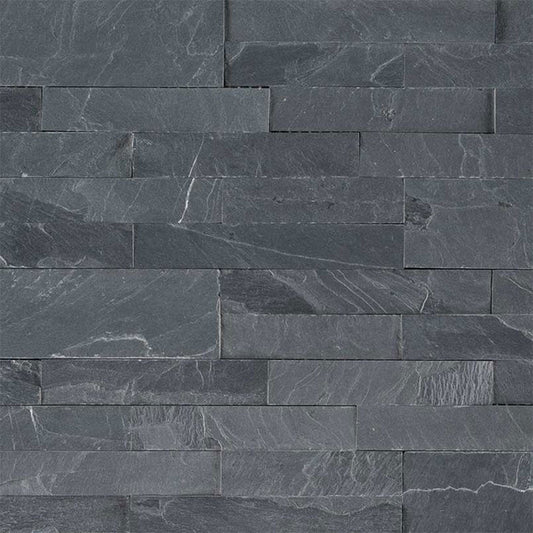 MS International Decorative Mosaic 6" x 22" Veneer Peel and Stick Midnight Ash