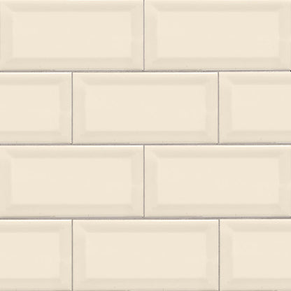 MS International Domino 12" x 12" Beveled 3" x 6" Glossy Almond 