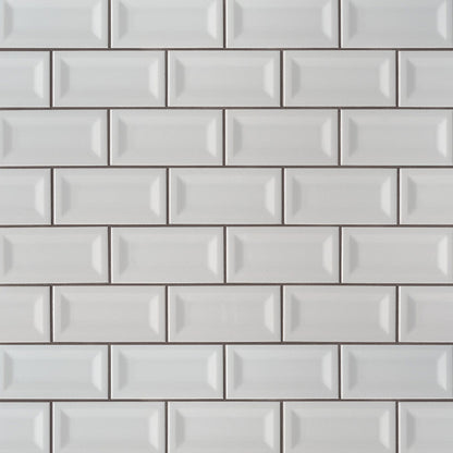 MS International Domino 12" x 12" Inverted Beveled 3" x 6" Gray