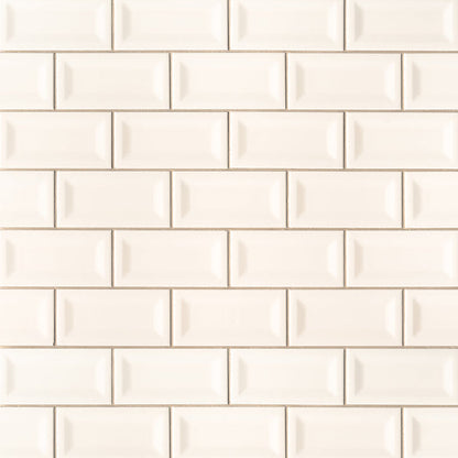 MS International Domino 12" x 12" Inverted Beveled 3" x 6" Almond 