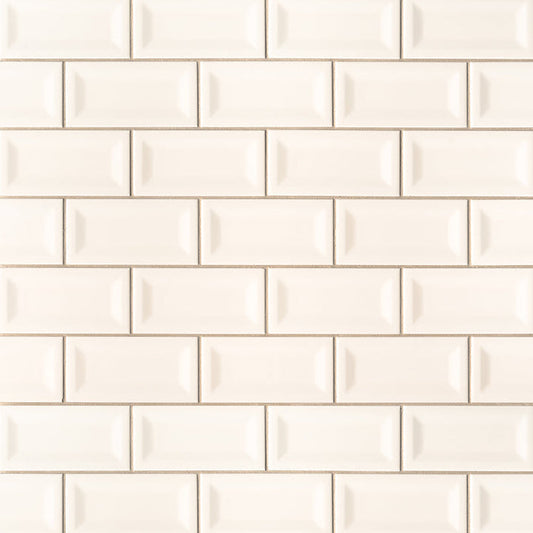 MS International Domino 12" x 12" Inverted Beveled 3" x 6" Almond 