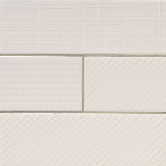 MS International Urbano 12" x 12" 3D MIX 4" x 12" Glossy Crema