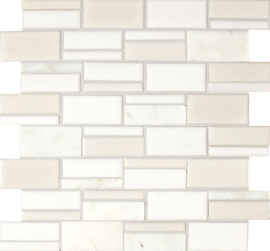 Marazzi MidPark Mosaics 3" Rectangle Random Cloud