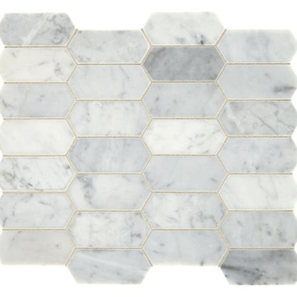 Daltile Marble 2" X 4" Elongated Hexagon Carrara White