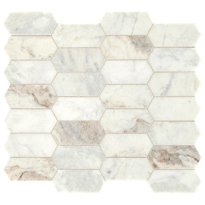 Daltile Marble 2" X 4" Elongated Hexagon Daphne White