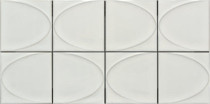 Emser Mizu 8"x16" Ellipse Mosaic 3.86"X3.86" Polished Silver