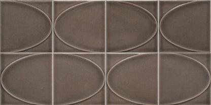 Emser Mizu 8"x16" Ellipse Mosaic 3.86"X3.86" Polished Taupe