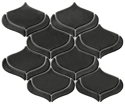 Emser Mythos 11"x12" Arabesque Mosaic 2.8"X3.1" Black