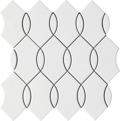 Emser Mythos 12"x12" Wave Mosaic 3"X5.6" White