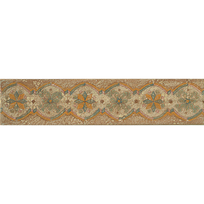 Bedrosians Cotto Nature 3" x 14" Deco Tira Sandro Hand Painted Liner