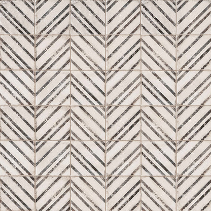 Bedrosians Vivace 4" x 4" Decorative Tile Incline Rice