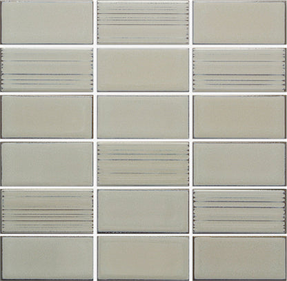 Emser Nagara 11"x11" Stacked Mosaic1.8"X3.75" Polished Silver