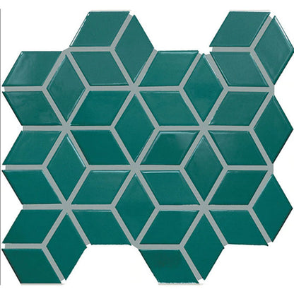 Daltile Color Wheel Retro 2" X 3" 3D Cube Glossy Peacock