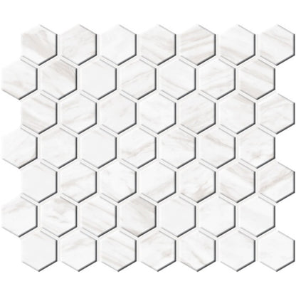 Daltile Perpetuo 12" X 14" Hexagon Mosaic Timeless White