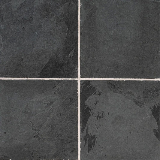 MS International Slate And Quartzite 16" x 16" Honed Montauk Black