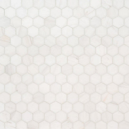 MS International Natural Stone Marble 12" x 12" Hexagon 2" Mosaic Bianco Dolomite