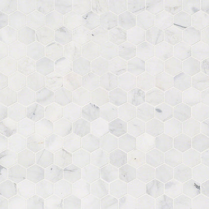 MS International Natural Stone Marble 12" x 12" Hexagon 2" Mosaic Calacatta Cressa