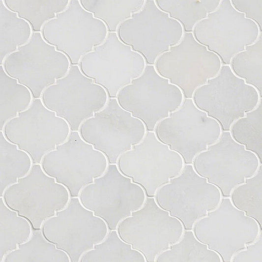 MS International Natural Stone Marble 12" x 12" Arbasque Mosaic Greecian White