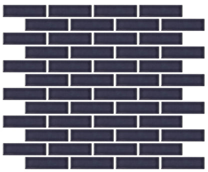 Emser Savvy 11"x12" Off-set Mosaic 1"x3" Polished Navy