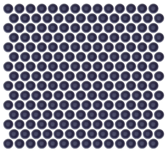 Emser Savvy 11"x12" Penny Round Mosaic 1"x1" Polished Navy