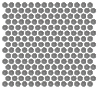 Emser Savvy 11"x12" Penny Round Mosaic 1"x1" Polished Silver