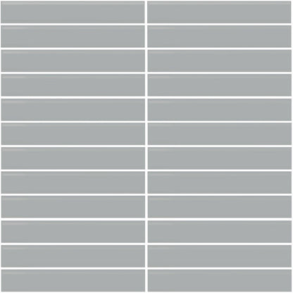 Daltile Color Wheel Mosaic 12'' X 10'' Straight 1'' X 6'' Glossy Desert Gray
