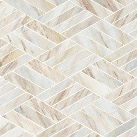 MS International Decorative Mosaic 12" x 12" Geometric Angora Rhombus