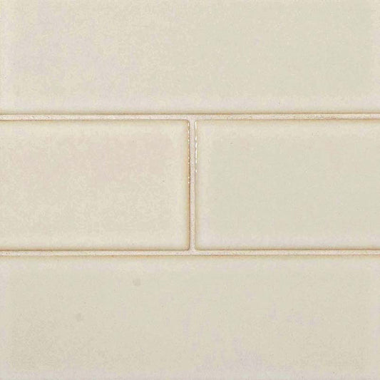 MS International Highland Park 12" x 12" Mosaic 4" x 12" Glossy Antique White
