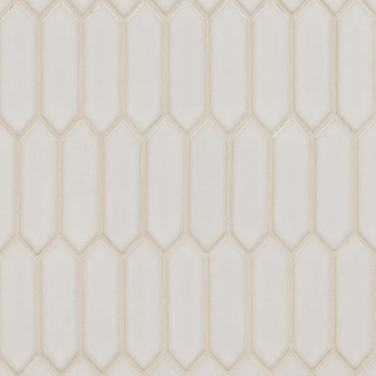 MS International Highland Park 12" x 12" Glossy Antique White Picket