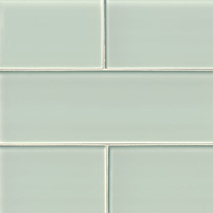 MS International Decorative Mosaic 12" x 12" Subway 4" x 12" Arctic Ice 