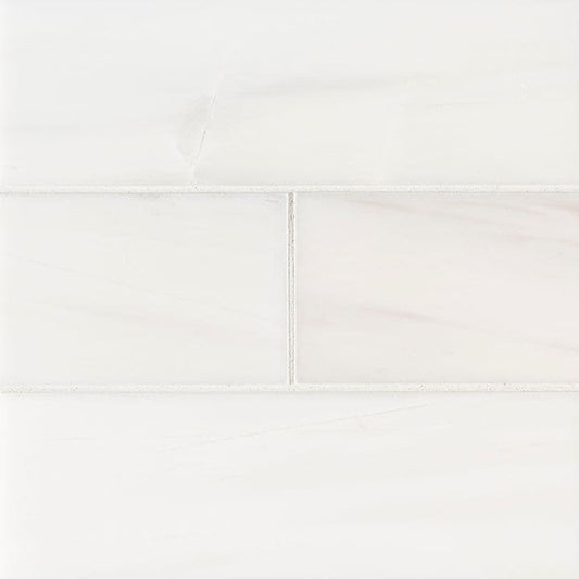 MS International Natural Stone Marble 4" x 12" Polished Bianco Dolomite