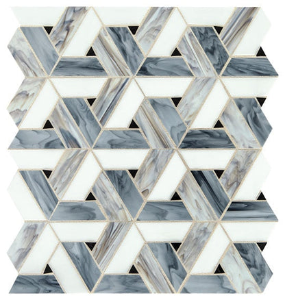 Daltile Vivify 13" X 15" Trapezoid Mosaic 1" X 3" Spectra Blue
