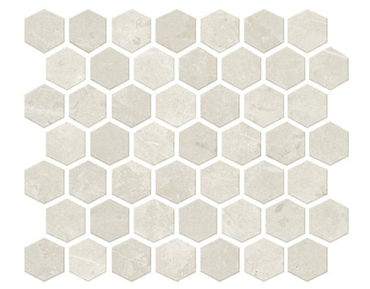Daltile Prime 12" X 14" Hexagon Mosaic 1.5" X 1.5" Vitality White