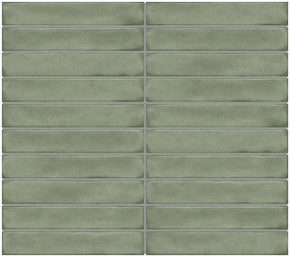 Daltile Artcrafted 12" X 10" Straight Joint Mosaic 1" X 6" Aloe