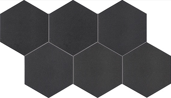 Marazzi Inyo 8"   Hexagon Microban Ink