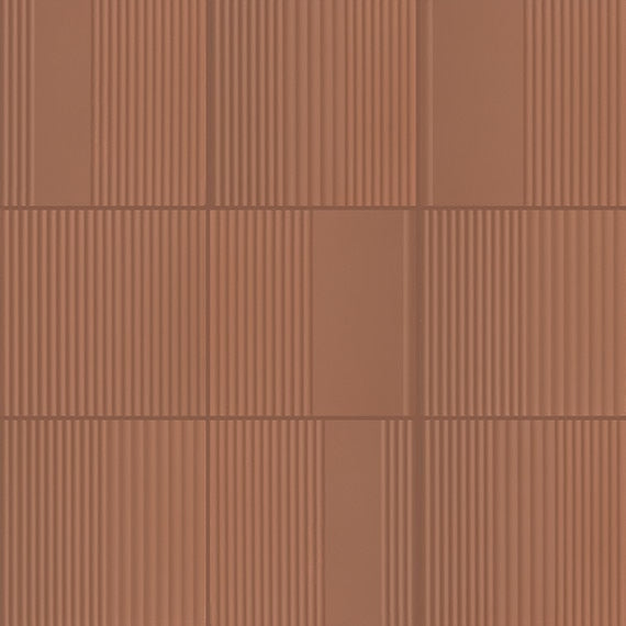 Marazzi Rhyme And Reason 6" X 6" Ripple Mix  Warm Terracotta