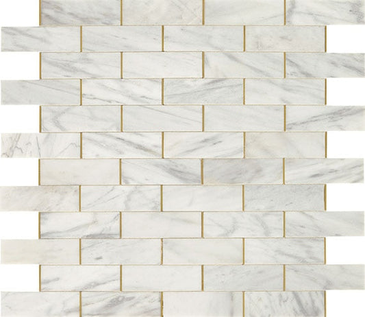 Daltile Lavaliere 11" X 14" Melded Mosaic Honed Alluring White/Brass